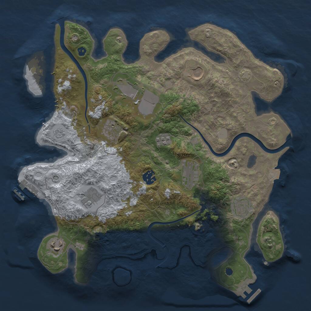 Rust Map: Procedural Map, Size: 3500, Seed: 1731112120, 15 Monuments