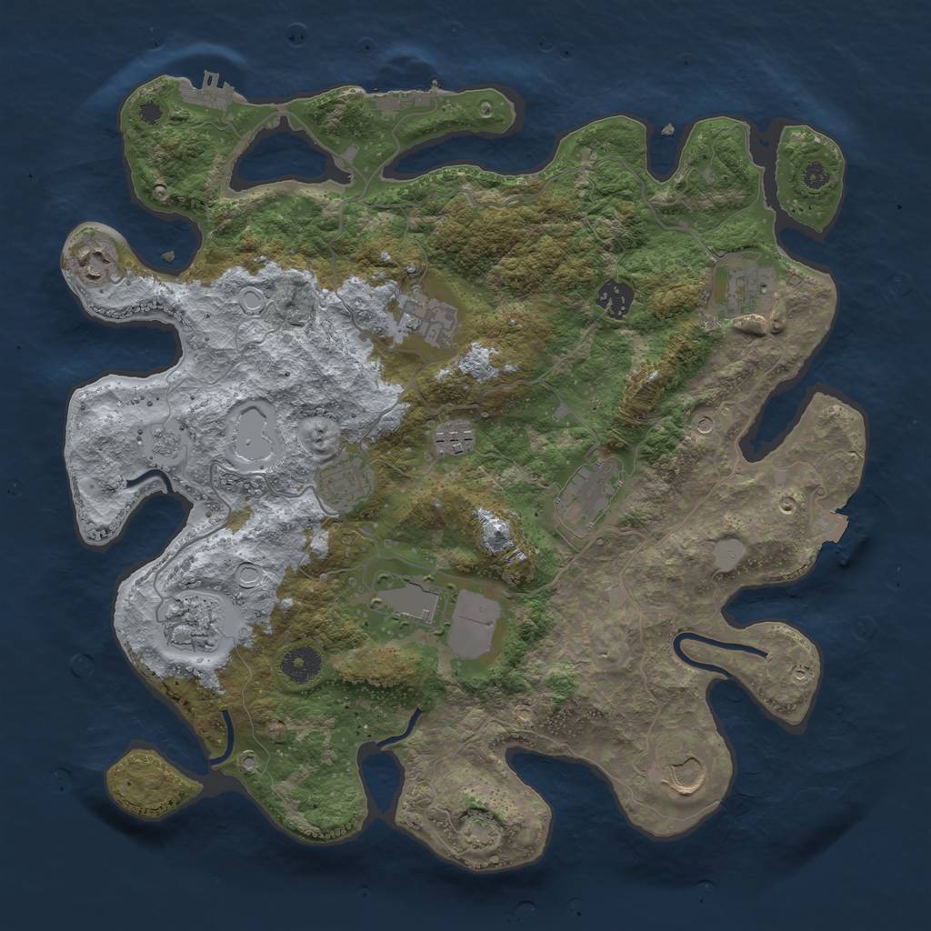 Rust Map: Procedural Map, Size: 3750, Seed: 356621723, 18 Monuments