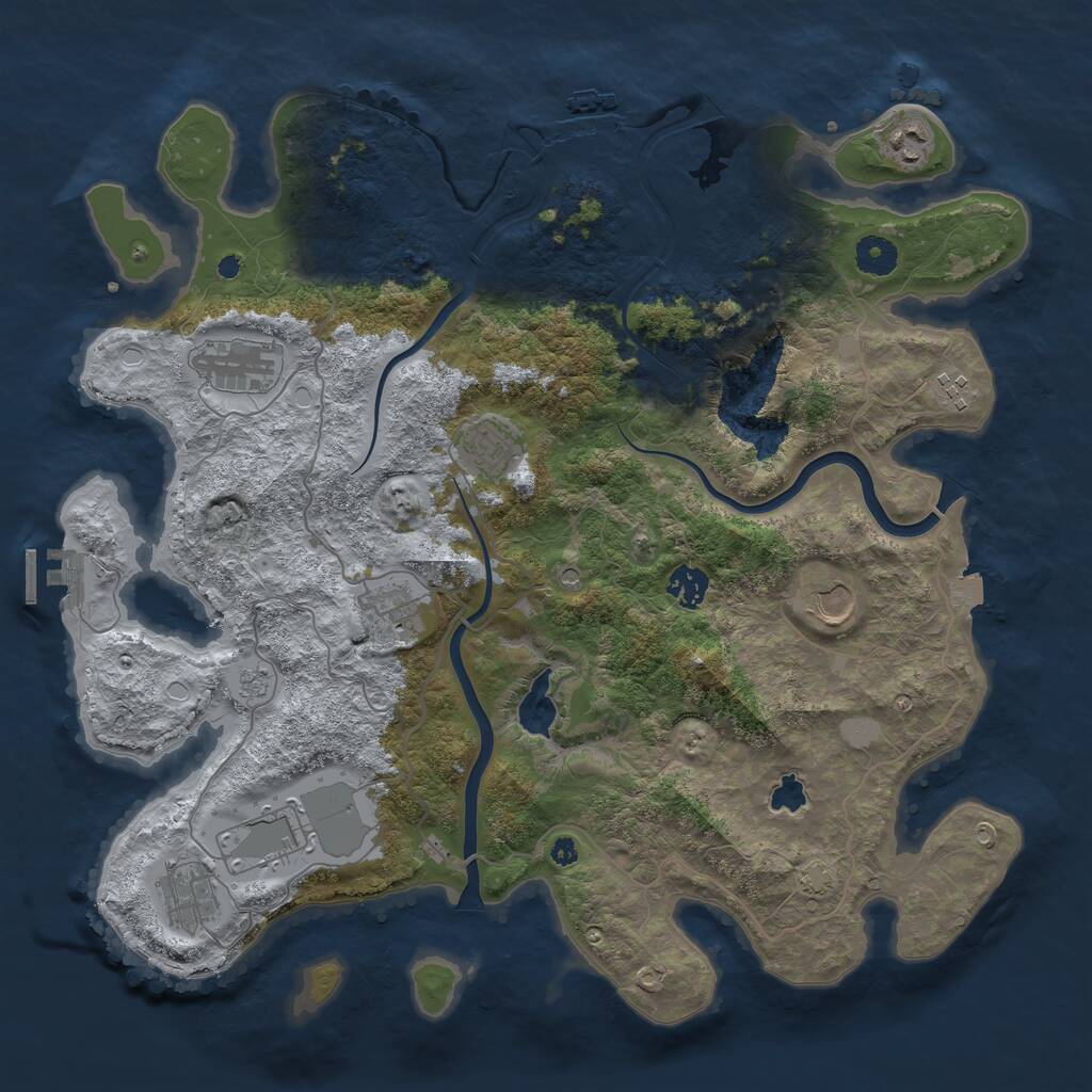 Rust Map: Procedural Map, Size: 4000, Seed: 917657562, 15 Monuments