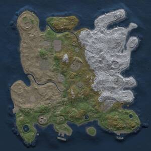 Thumbnail Rust Map: Procedural Map, Size: 3500, Seed: 847245086, 13 Monuments