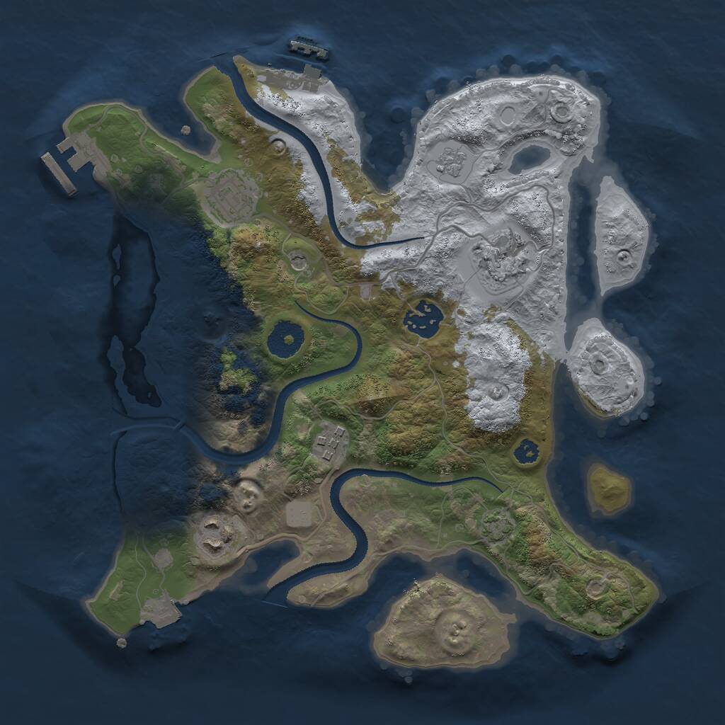 Rust Map: Procedural Map, Size: 3000, Seed: 8205635, 11 Monuments