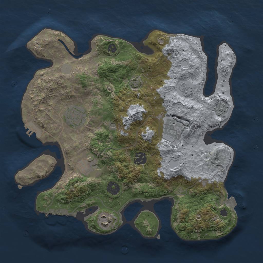 Rust Map: Procedural Map, Size: 3000, Seed: 349180309, 14 Monuments