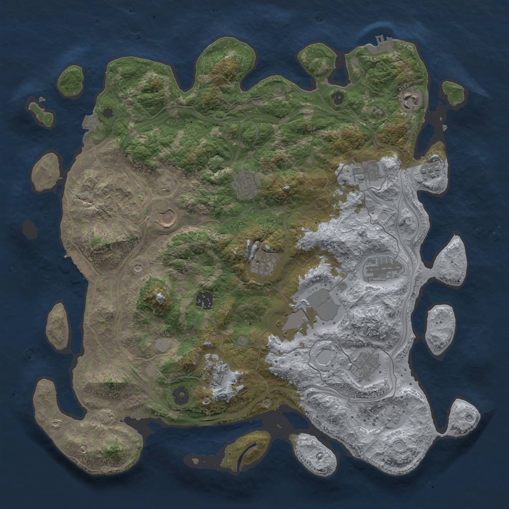 Rust Map: Procedural Map, Size: 4250, Seed: 1813703292, 19 Monuments