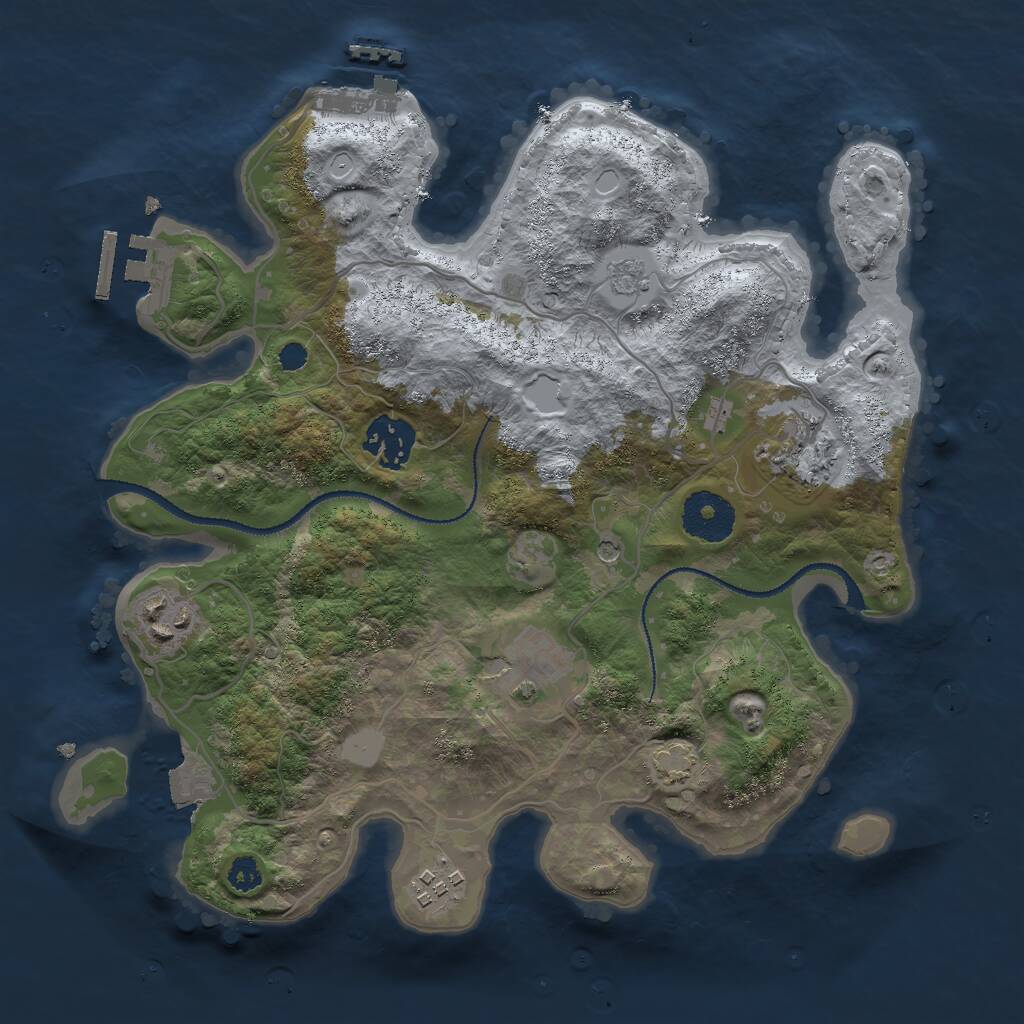 Rust Map: Procedural Map, Size: 3000, Seed: 3156, 11 Monuments