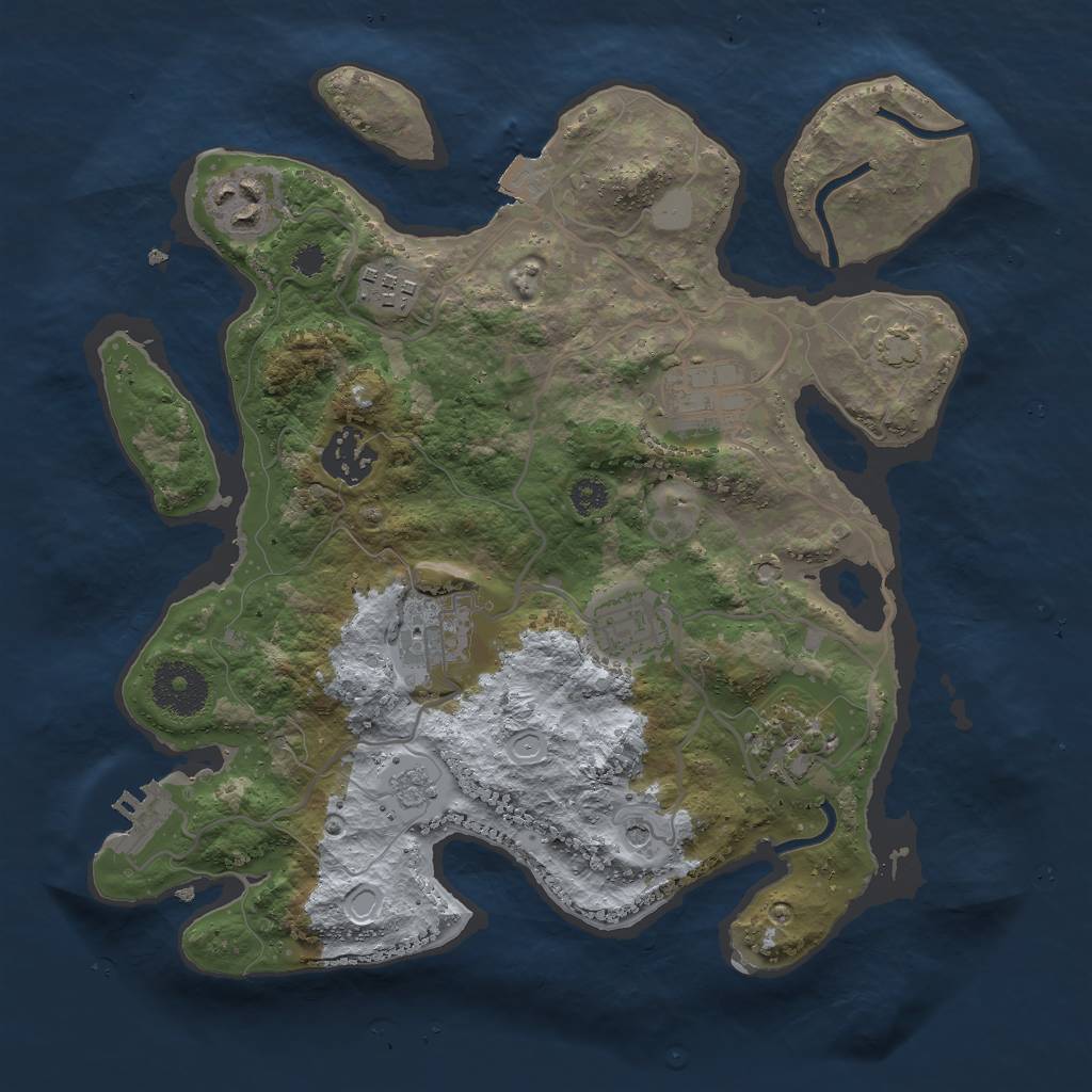 Rust Map: Procedural Map, Size: 3000, Seed: 1565883580, 14 Monuments