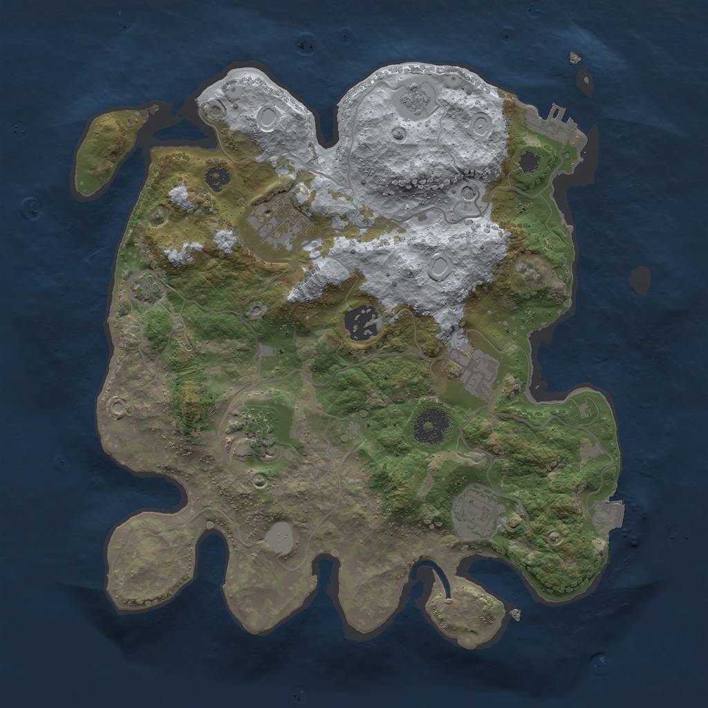 Rust Map: Procedural Map, Size: 3000, Seed: 1062329592, 12 Monuments