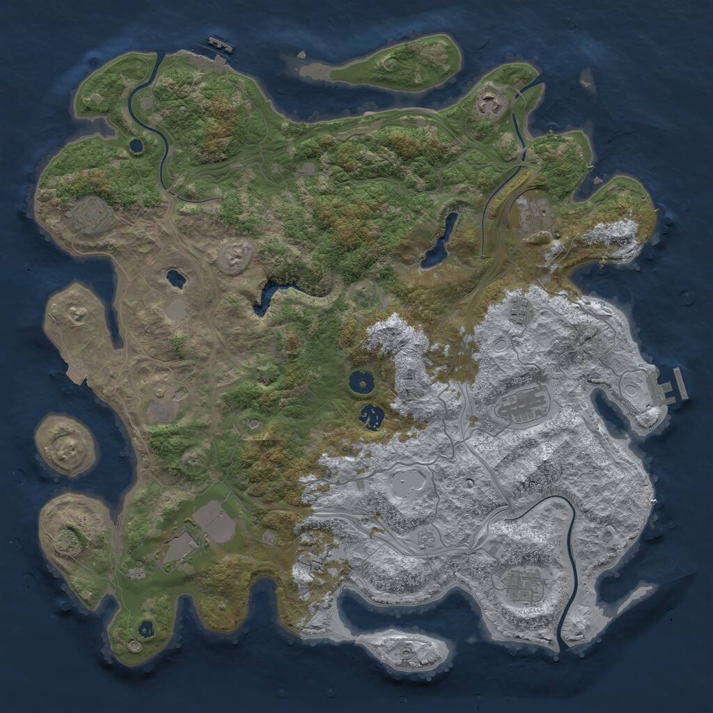 Rust Map: Procedural Map, Size: 4350, Seed: 69420, 16 Monuments