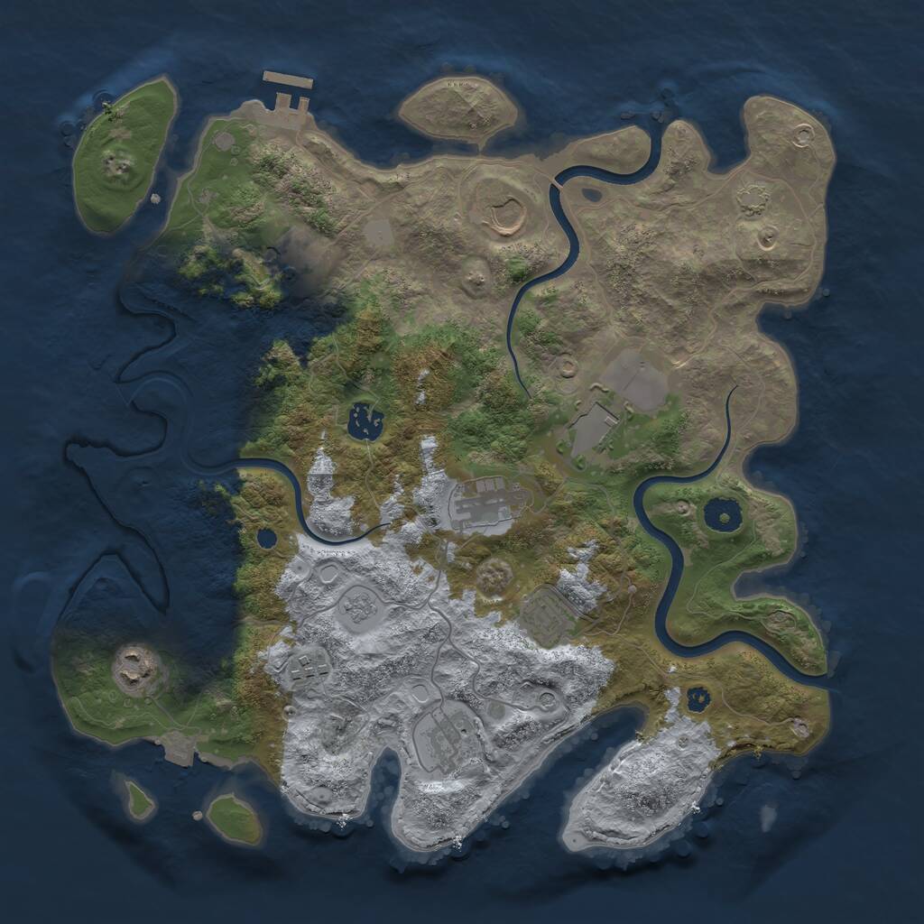 Rust Map: Procedural Map, Size: 3750, Seed: 87477348, 14 Monuments