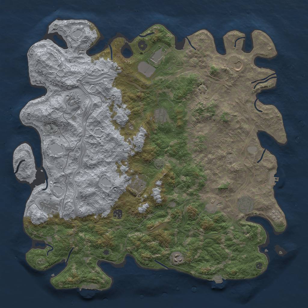 Rust Map: Procedural Map, Size: 4800, Seed: 2124629, 19 Monuments