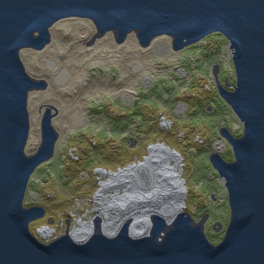 Rust Map: Procedural Map, Size: 4250, Seed: 1259018109, 19 Monuments