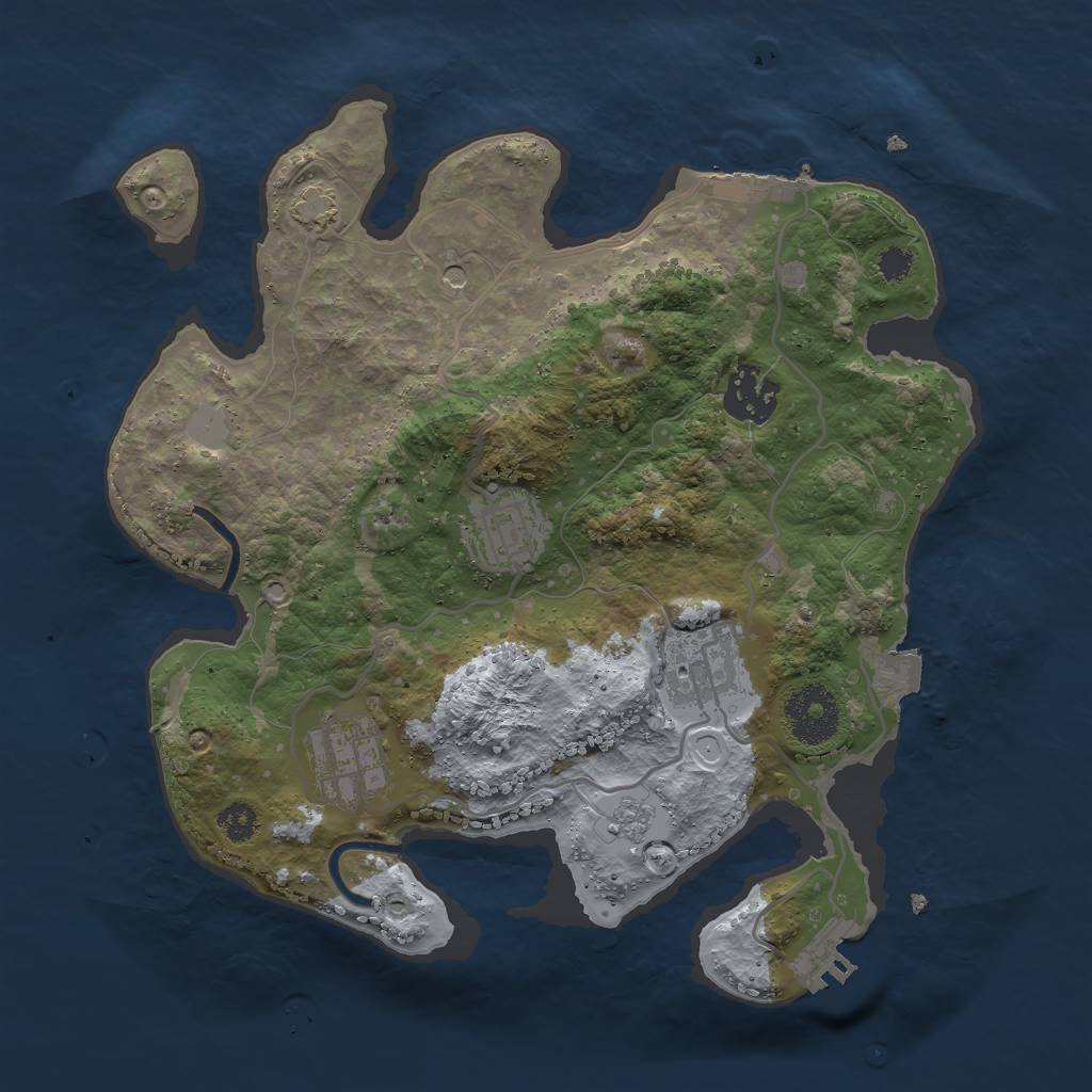 Rust Map: Procedural Map, Size: 2900, Seed: 14243975, 12 Monuments