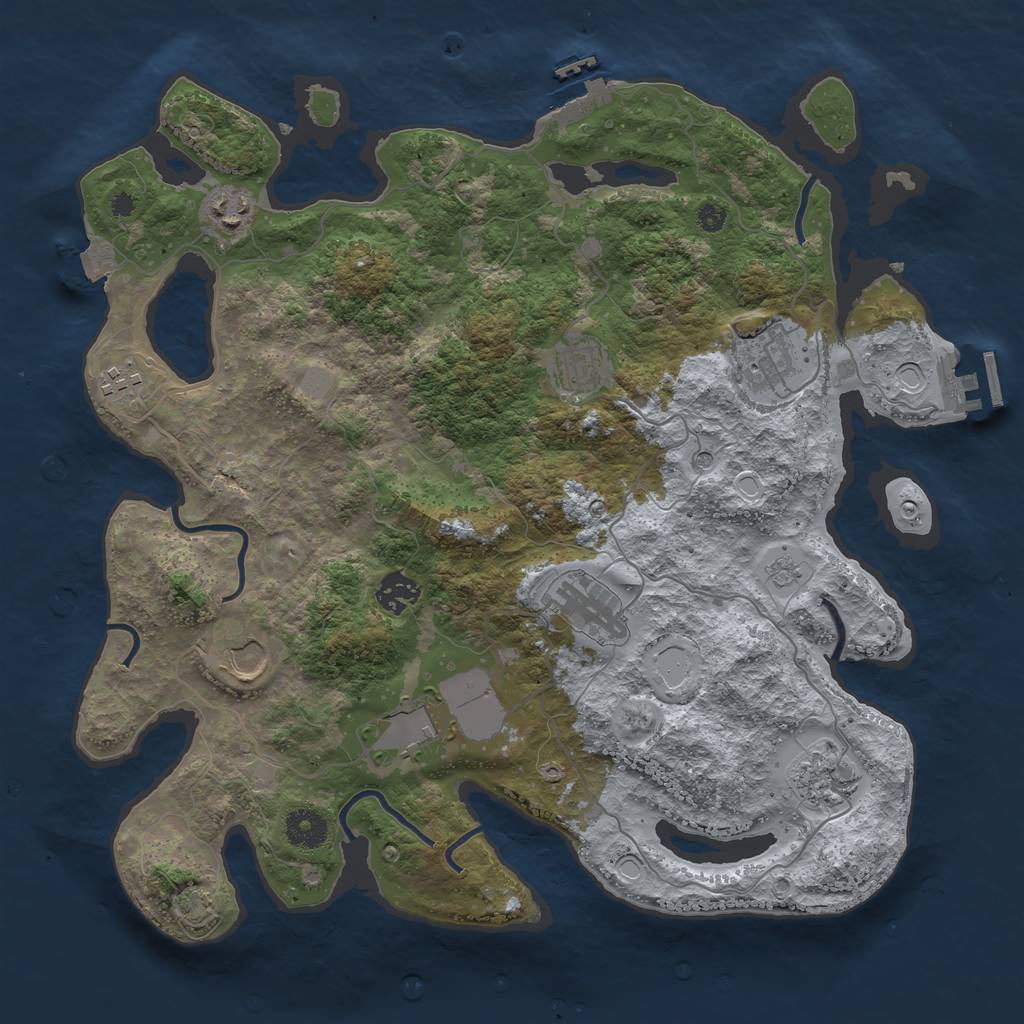 Rust Map: Procedural Map, Size: 3750, Seed: 85085086, 17 Monuments