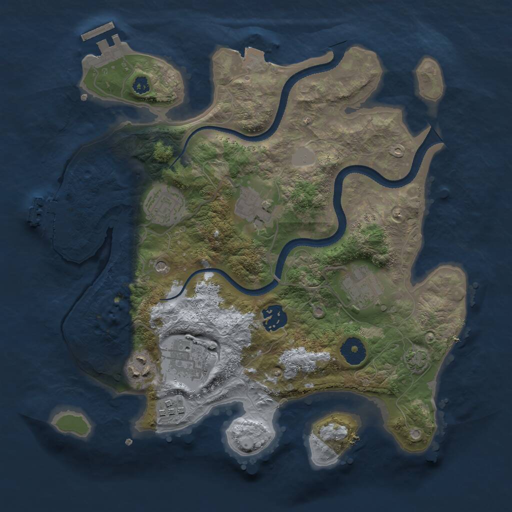 Rust Map: Procedural Map, Size: 3000, Seed: 1525767045, 12 Monuments