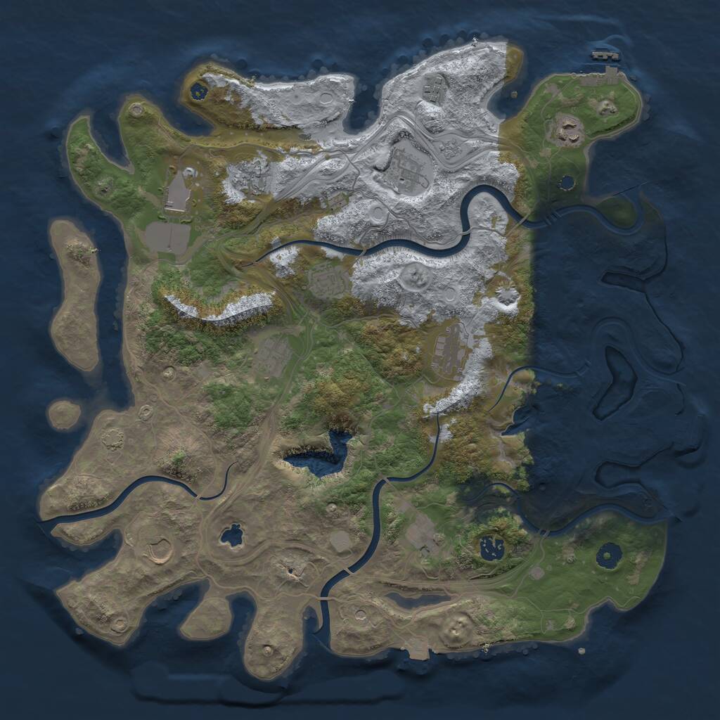 Rust Map: Procedural Map, Size: 4250, Seed: 85103144, 17 Monuments