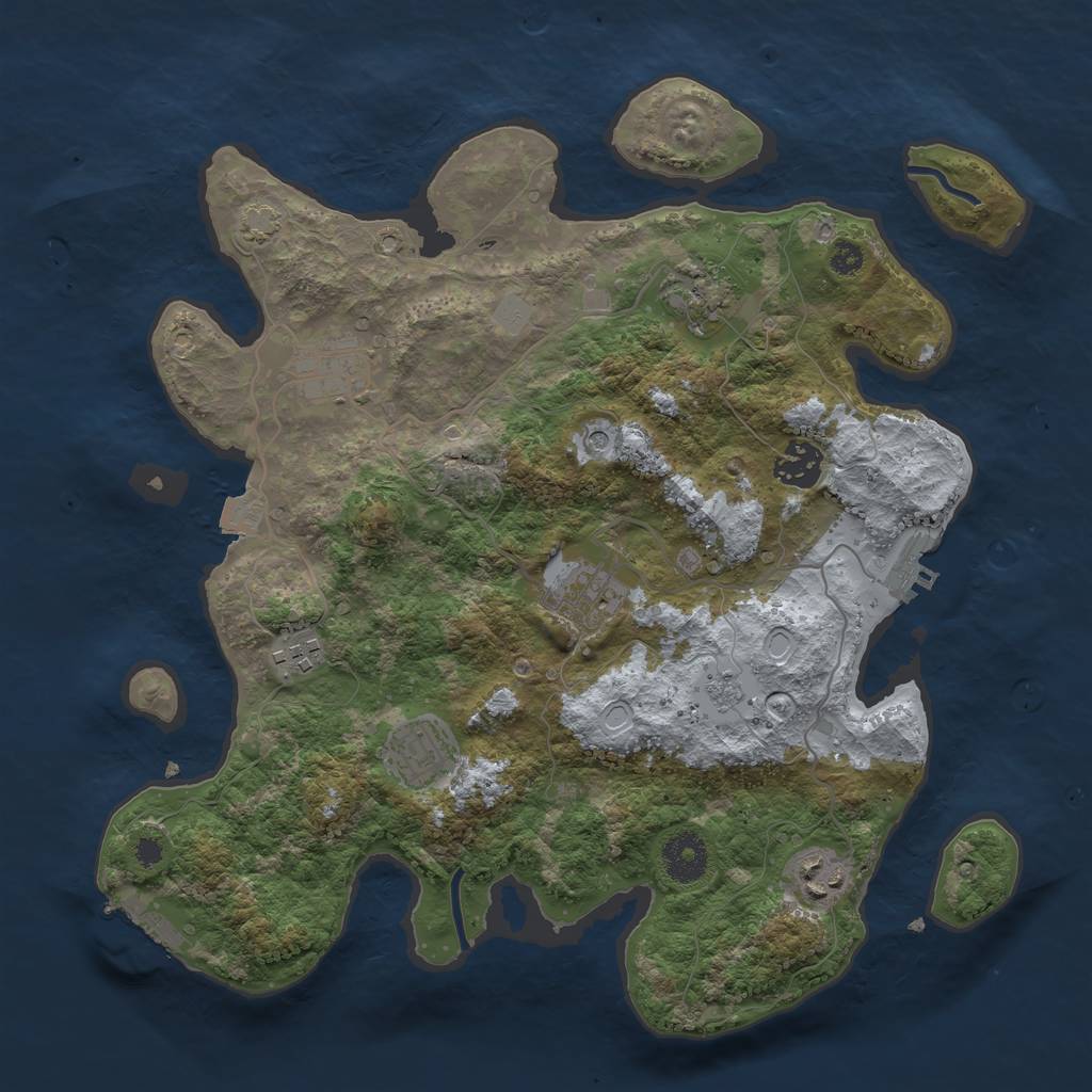 Rust Map: Procedural Map, Size: 3400, Seed: 81995789, 15 Monuments