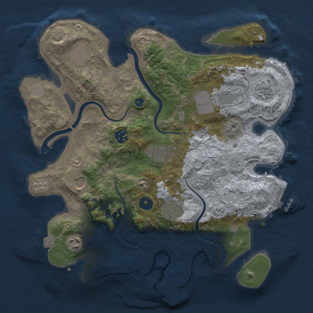 Rust Map: Procedural Map, Size: 3500, Seed: 1357549897, 15 Monuments