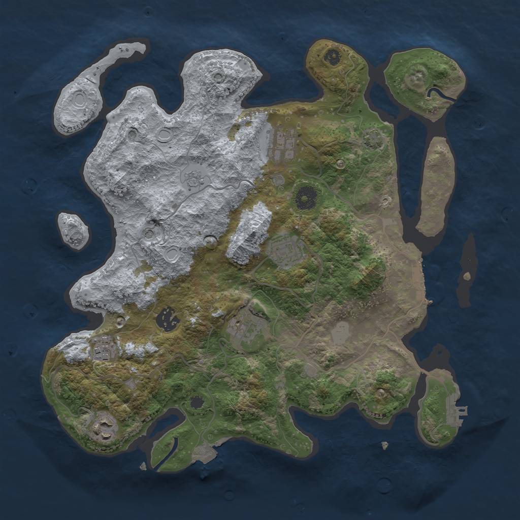 Rust Map: Procedural Map, Size: 3400, Seed: 39214354, 14 Monuments