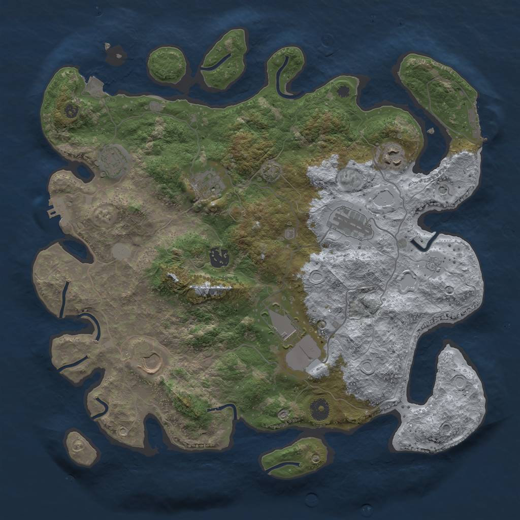 Rust Map: Procedural Map, Size: 3800, Seed: 1549522868, 15 Monuments