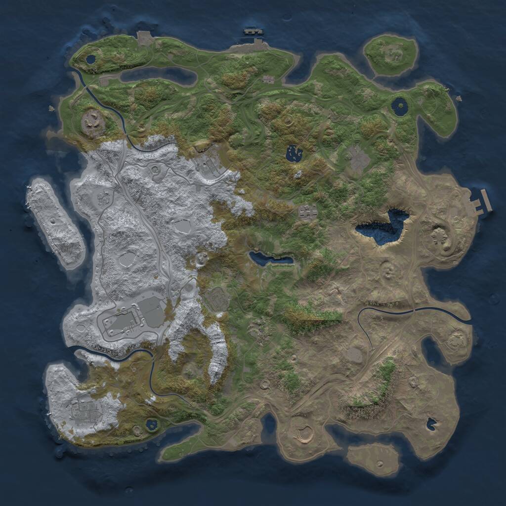 Rust Map: Procedural Map, Size: 4400, Seed: 7460093, 16 Monuments