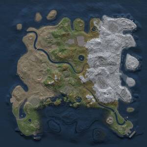 Thumbnail Rust Map: Procedural Map, Size: 3750, Seed: 939919, 16 Monuments