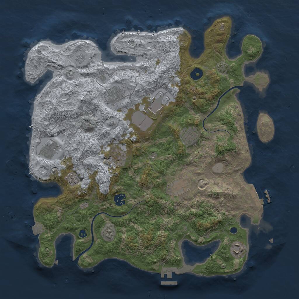 Rust Map: Procedural Map, Size: 3700, Seed: 1506, 15 Monuments