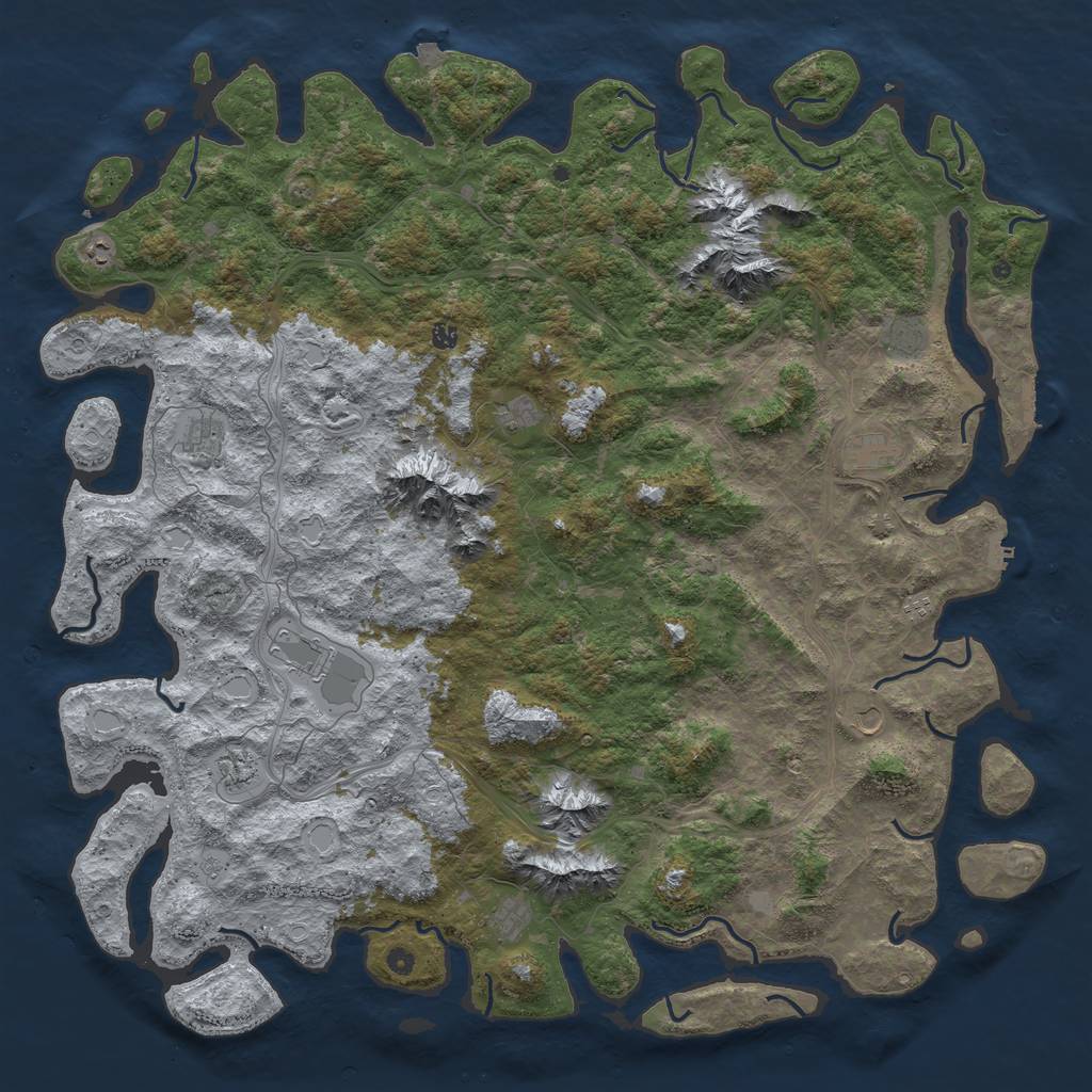 Rust Map: Procedural Map, Size: 6000, Seed: 76392, 19 Monuments
