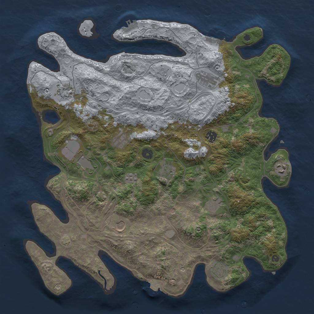 Rust Map: Procedural Map, Size: 4250, Seed: 610145685, 19 Monuments