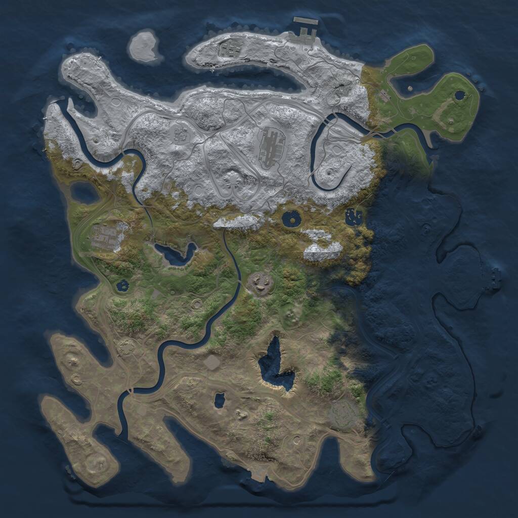 Rust Map: Procedural Map, Size: 4250, Seed: 610145685, 12 Monuments