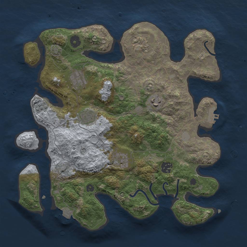 Rust Map: Procedural Map, Size: 3250, Seed: 61082314, 13 Monuments