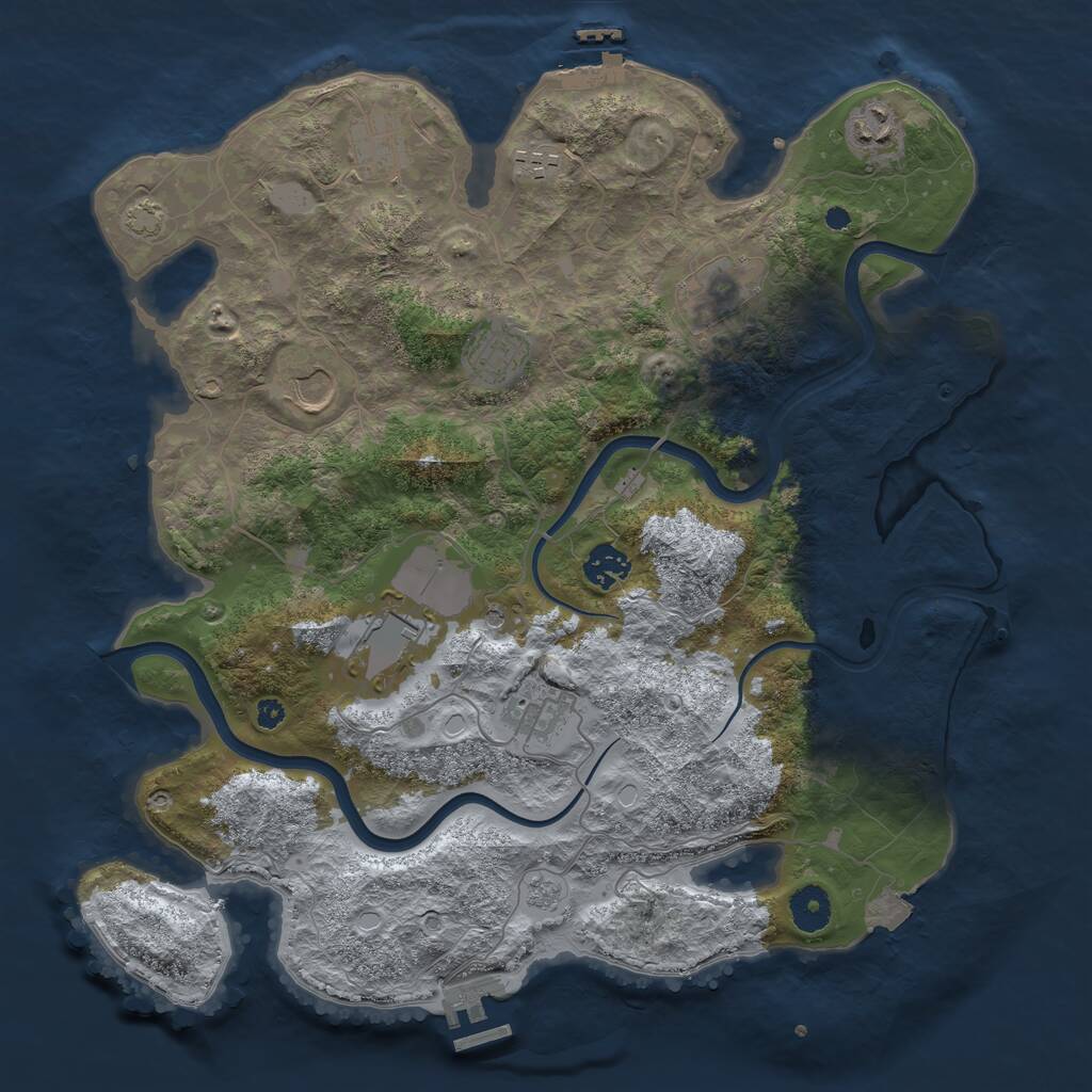 Rust Map: Procedural Map, Size: 3750, Seed: 617916, 15 Monuments