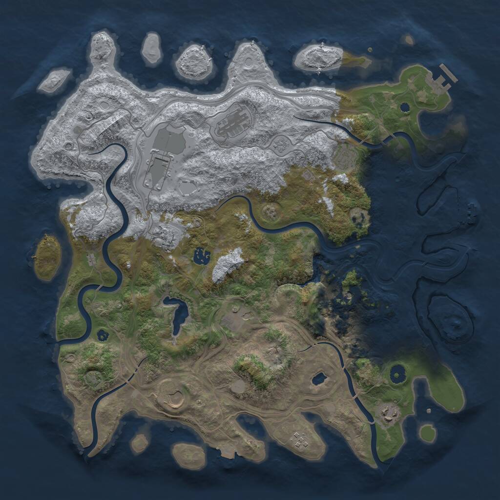Rust Map: Procedural Map, Size: 4300, Seed: 23900828, 15 Monuments