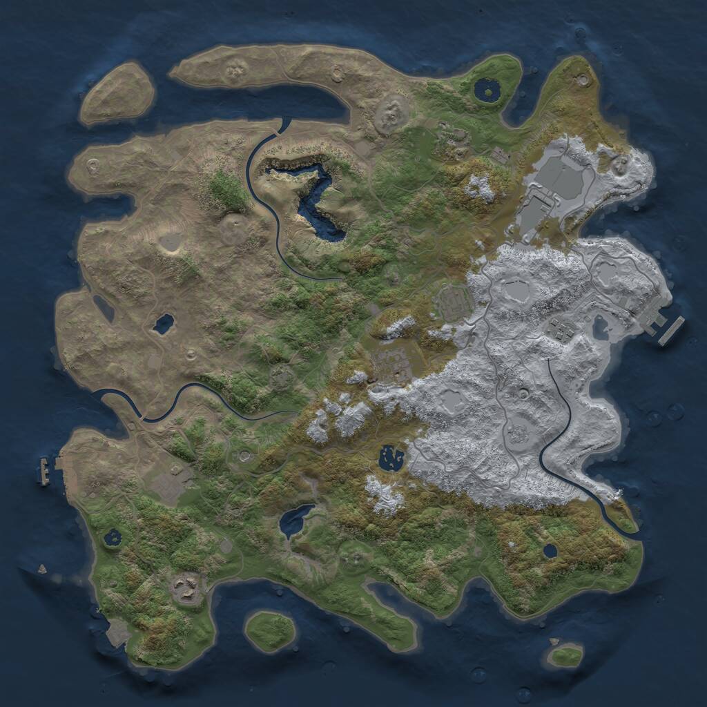 Rust Map: Procedural Map, Size: 4100, Seed: 78705344, 14 Monuments