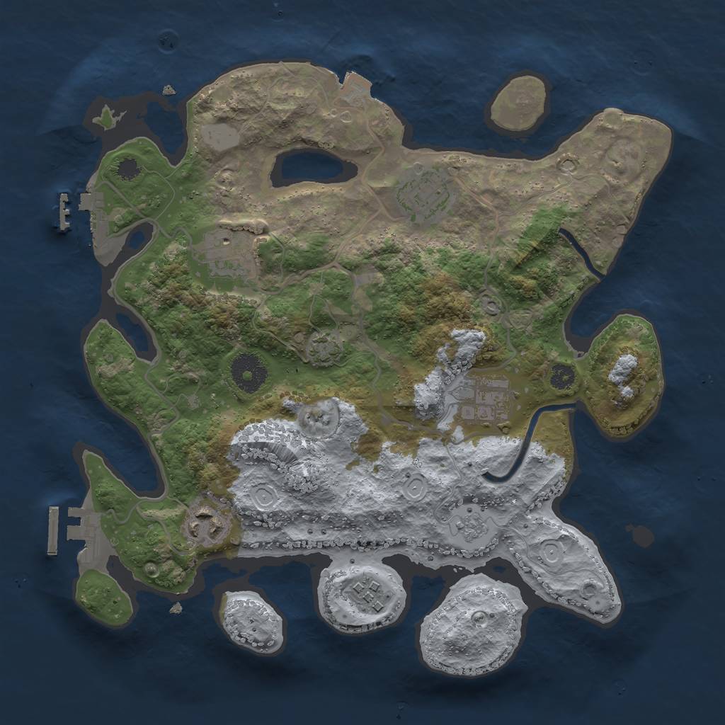 Rust Map: Procedural Map, Size: 3000, Seed: 897064781, 12 Monuments