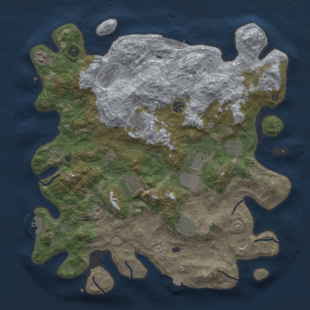 Rust Map: Procedural Map, Size: 4100, Seed: 18004479, 19 Monuments