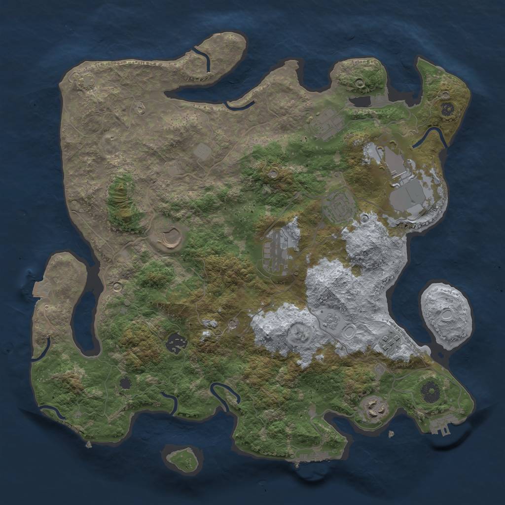 Rust Map: Procedural Map, Size: 3750, Seed: 47934782, 16 Monuments