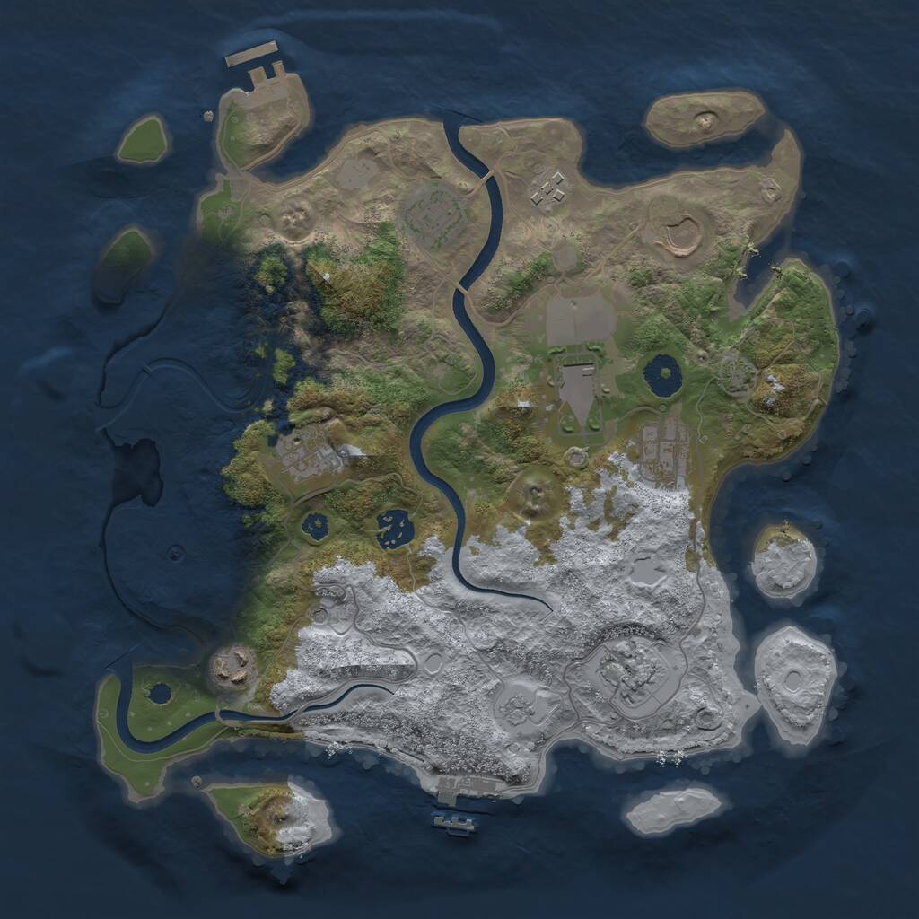 Rust Map: Procedural Map, Size: 3500, Seed: 193898865, 15 Monuments