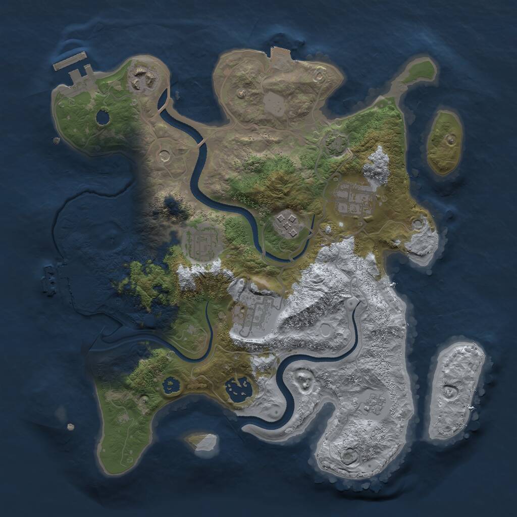 Rust Map: Procedural Map, Size: 3000, Seed: 1361283, 12 Monuments