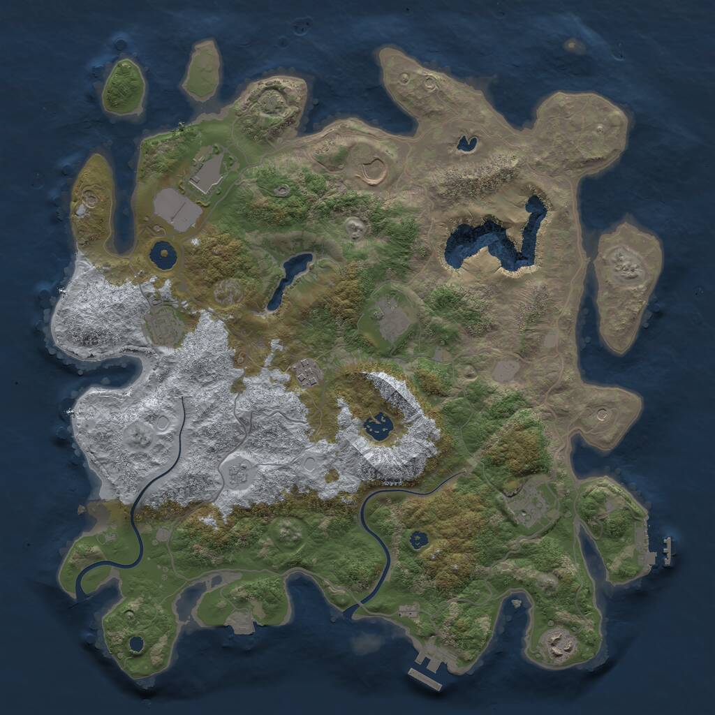 Rust Map: Procedural Map, Size: 4000, Seed: 1557395657, 14 Monuments