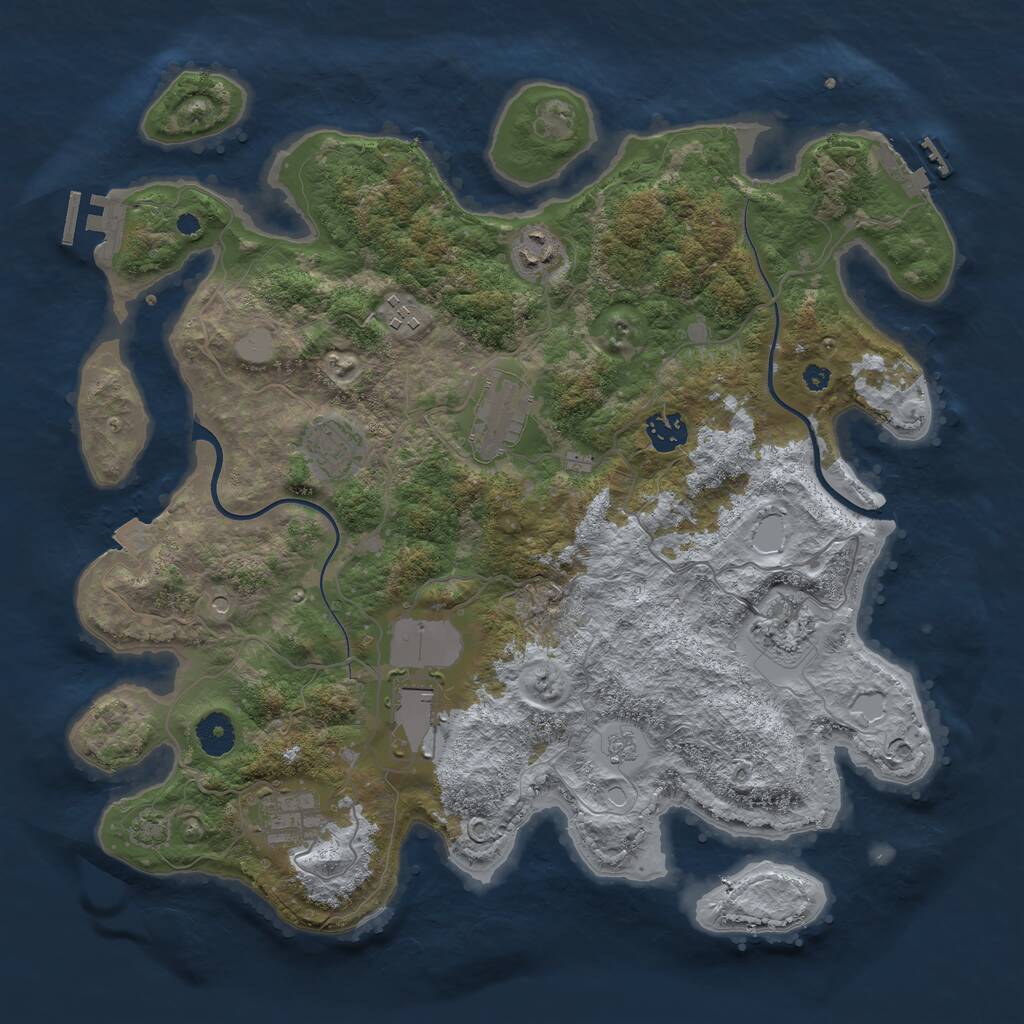 Rust Map: Procedural Map, Size: 3800, Seed: 15281, 14 Monuments