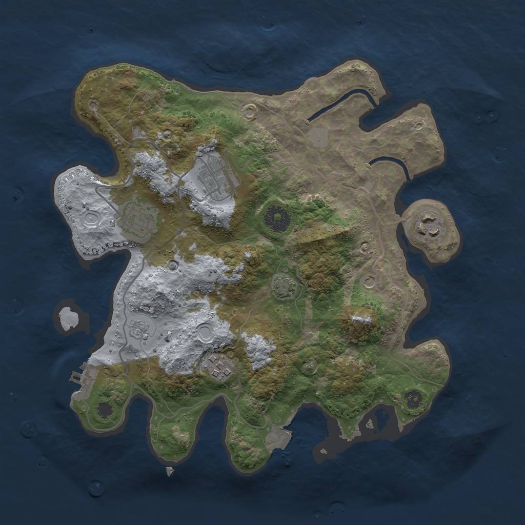 Rust Map: Procedural Map, Size: 3000, Seed: 14033, 11 Monuments
