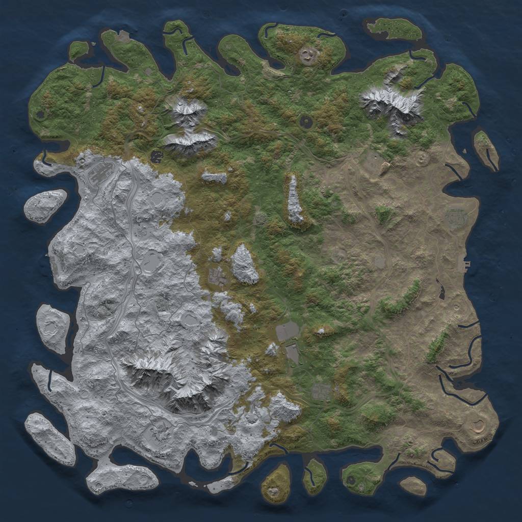 Rust Map: Procedural Map, Size: 6000, Seed: 1749676563, 19 Monuments