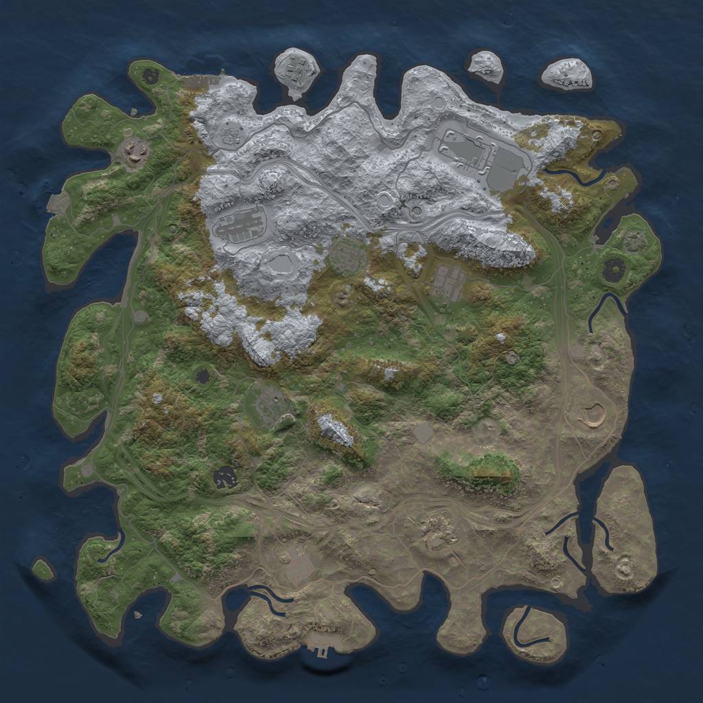 Rust Map: Procedural Map, Size: 4400, Seed: 20576329, 19 Monuments