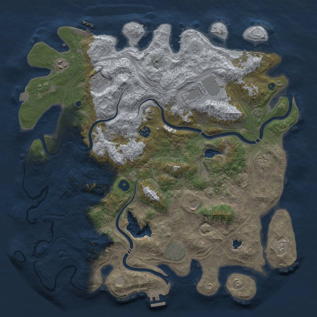 Rust Map: Procedural Map, Size: 4400, Seed: 20576329, 14 Monuments
