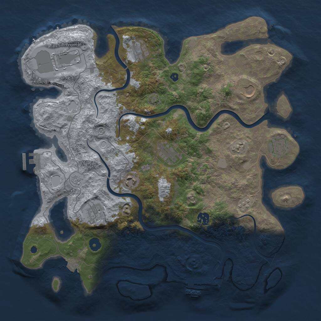 Rust Map: Procedural Map, Size: 3850, Seed: 64135742, 15 Monuments