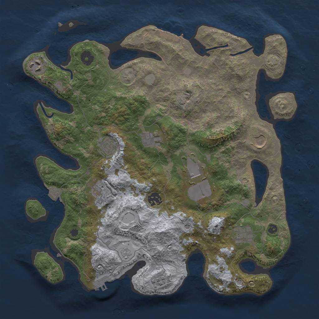 Rust Map: Procedural Map, Size: 3550, Seed: 29903828, 17 Monuments