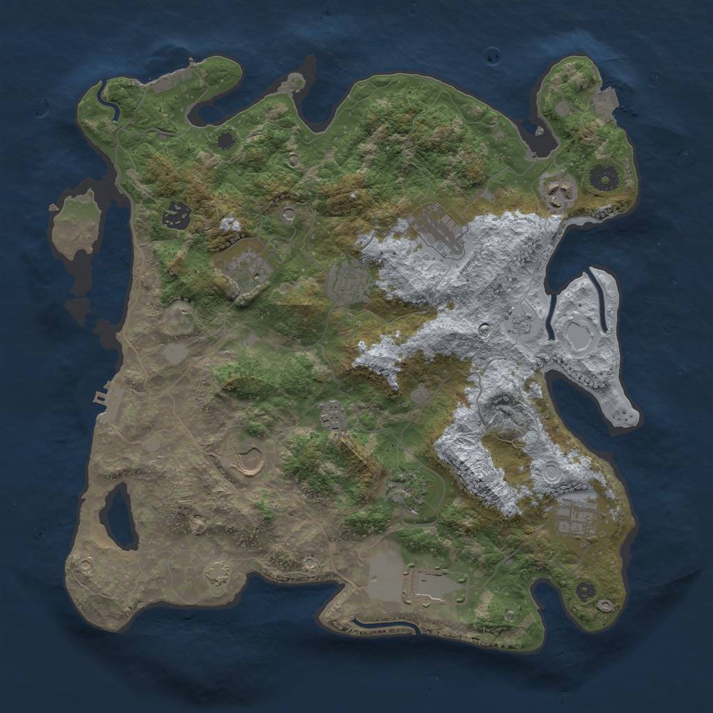 Rust Map: Procedural Map, Size: 3750, Seed: 232225, 18 Monuments