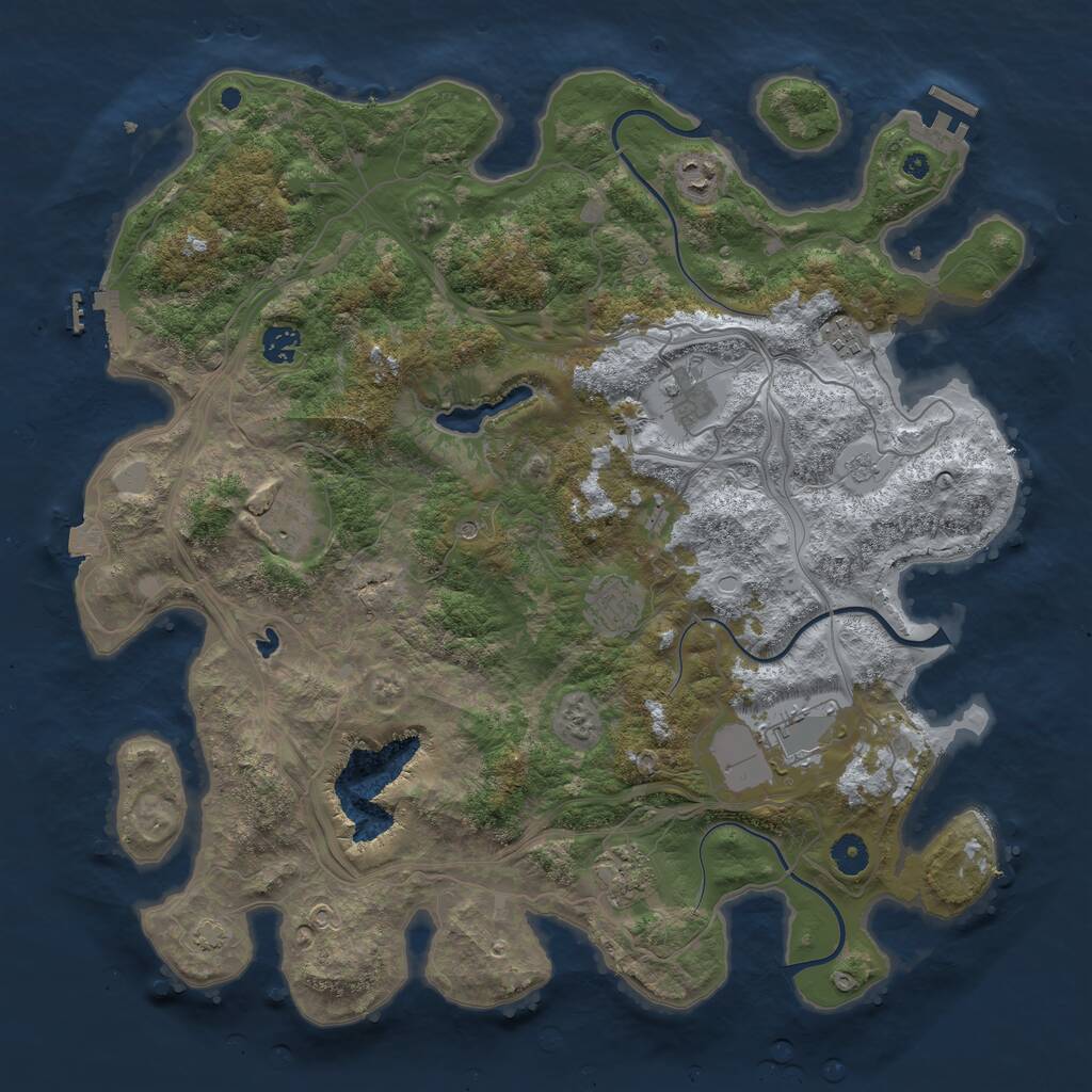 Rust Map: Procedural Map, Size: 4250, Seed: 59247822, 14 Monuments