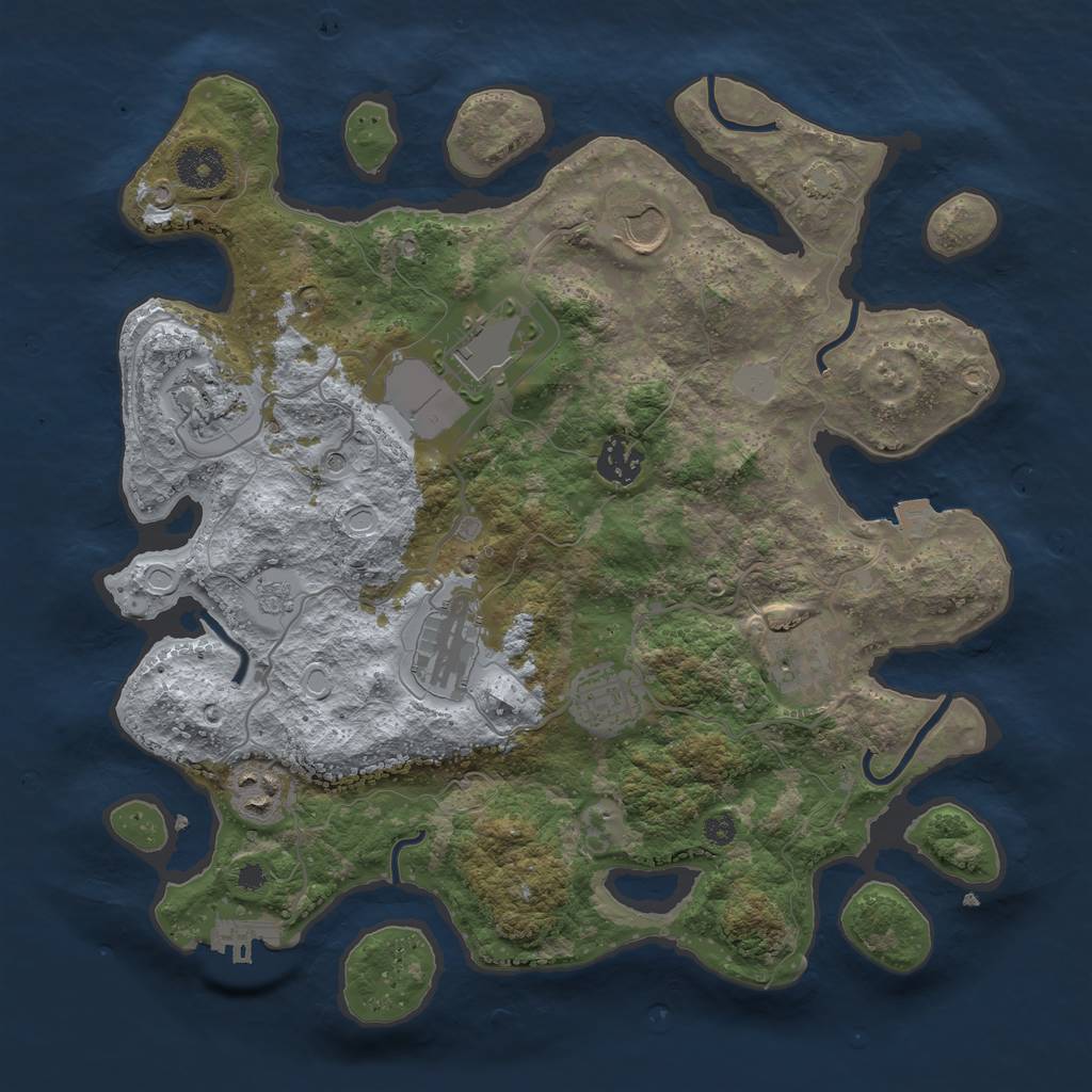 Rust Map: Procedural Map, Size: 3500, Seed: 60401459, 15 Monuments