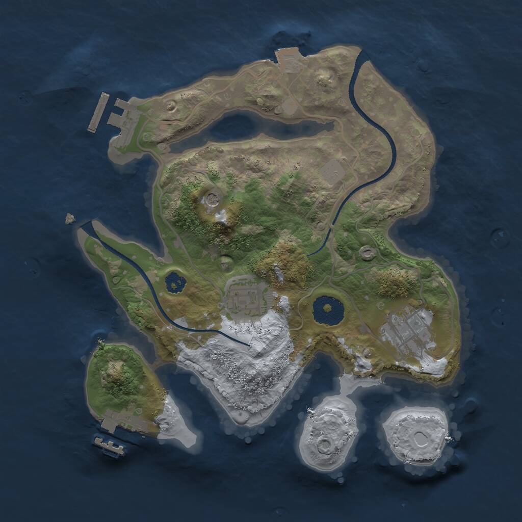 Rust Map: Procedural Map, Size: 2550, Seed: 10234, 6 Monuments