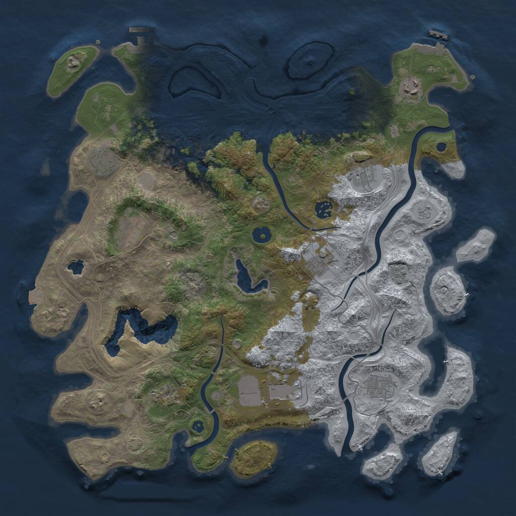 Rust Map: Procedural Map, Size: 4300, Seed: 24339279, 16 Monuments